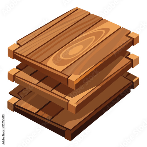 Isolated 2x4 wood boards vector illustration isolated on white background