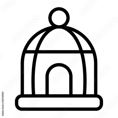 Birdcage Vector Line Icon Design