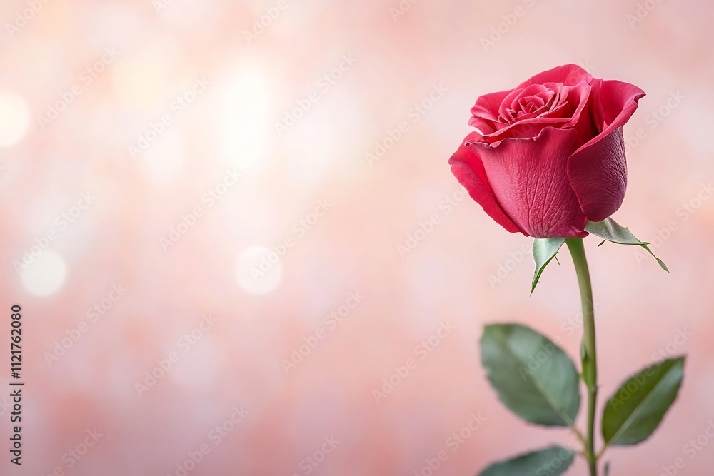 Obraz premium Velvety Red Rose Close Up Symbol of Deep Love and Passion