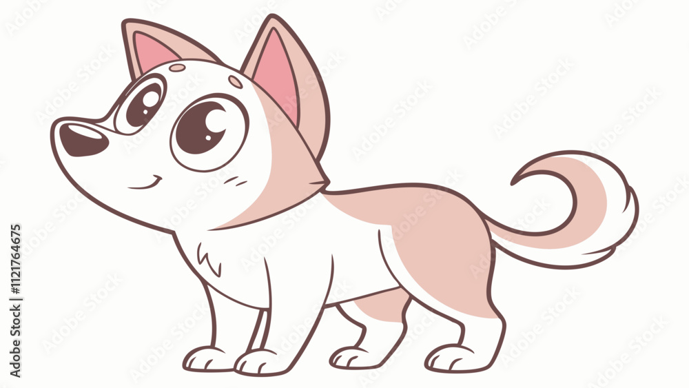 .Canaan Dog stands vector kawaii .Canaan Dog stands vector kawaii