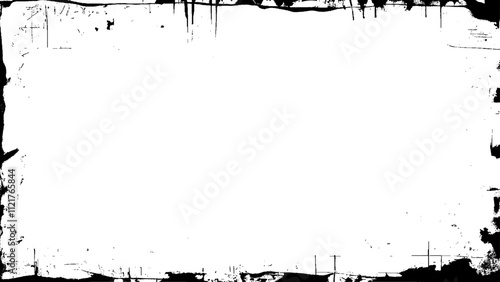 .Abstract grunge frame. Grunge background vector.  Black frames isolated on white background.