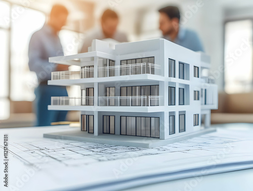 Modern House Architectural Model 3D Render