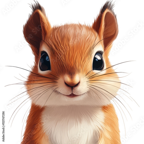 Anthropomorphic Squirrel Illustration - Whimsical & Expressive Cartoon Character
