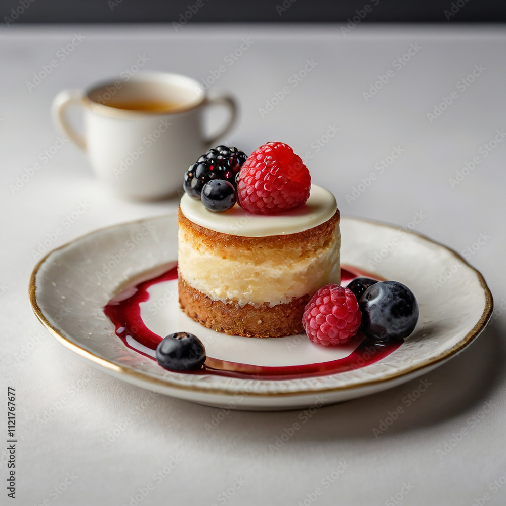 beautiful gourmet small cake on a white background, without a plate beautiful gourmet small cake on a white background, without a plate