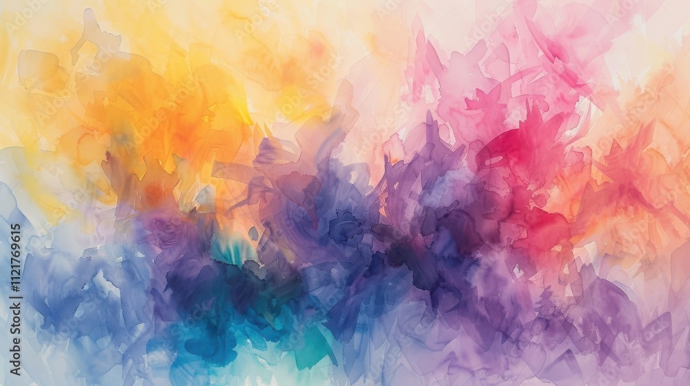 Abstract Watercolor Painting in Vibrant Hues Abstract Watercolor Painting in Vibrant Hues