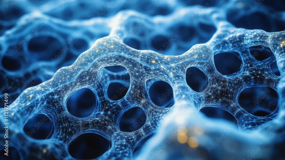 Close up of composite material with unique lattice structure Close up of composite material with unique lattice structure