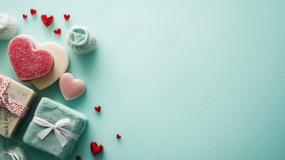 heart shaped soap in a blue background heart shaped soap in a blue background
