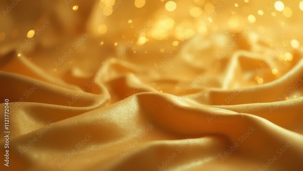 a close up of a yellow fabric with lights in the background a close up of a yellow fabric with lights in the background