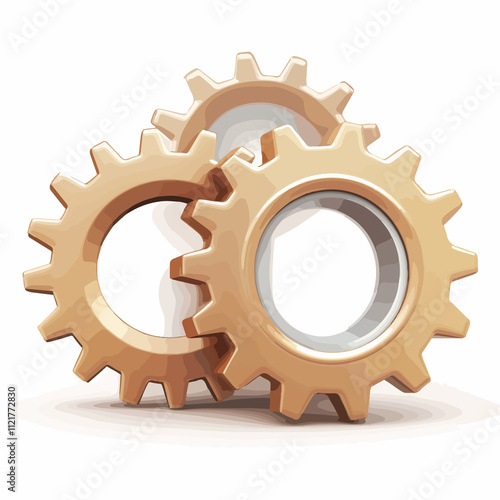 Efficient mechanical system concept with two gears icon in vector illustration isolated on white background