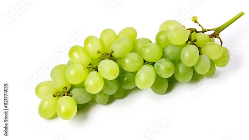 Green grapess fruit on white background