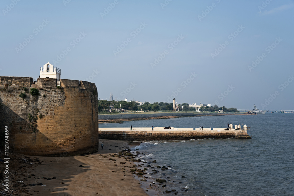 Architecture and History at Diu Fort, Gujarat