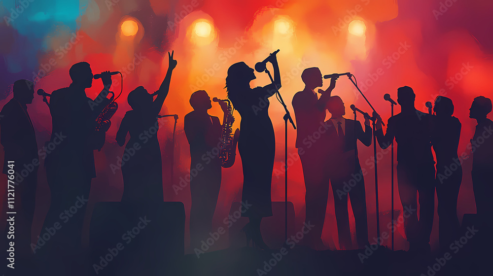 Fototapeta premium group singers performing