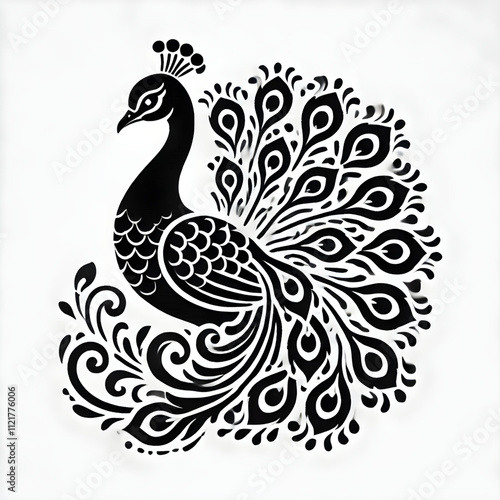 A peacock sillhouette vector illustration  photo