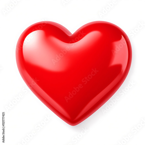 Glossy 3D Heart Icon for Greeting Card Designs