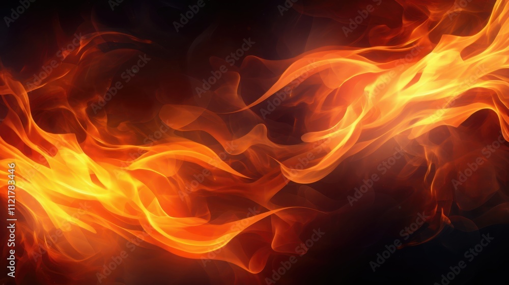 Abstract fiery swirls flowing on dark background Abstract fiery swirls flowing on dark background