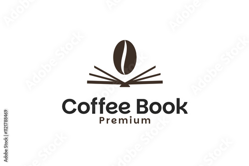 Coffee and book logo design for cozy cafes and literary gathering spaces concept vector symbol illustration