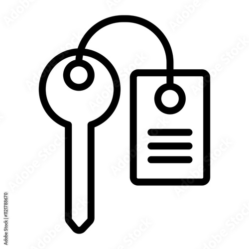 Hotel Key Vector Line Icon Design