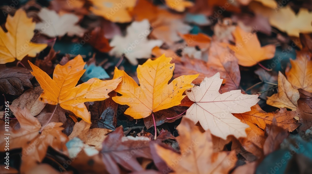 Autumn leaves in a park showcasing vibrant colors of orange and red covering the ground creating a picturesque seasonal landscape Autumn leaves in a park showcasing vibrant colors of orange and red covering the ground creating a picturesque seasonal landscape