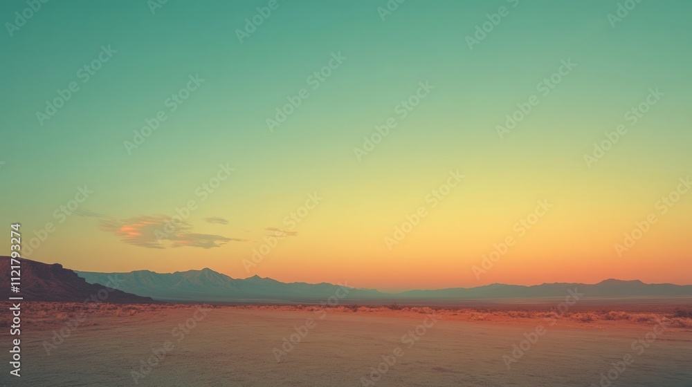 Desert landscape, sunset, mountains, vastness, serene. Desert landscape, sunset, mountains, vastness, serene.