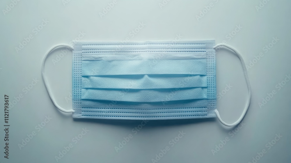 Standard 3 ply surgical mask with rubber ear straps for mouth and nose protection against bacteria ideal for medical and health settings Standard 3 ply surgical mask with rubber ear straps for mouth and nose protection against bacteria ideal for medical and health settings