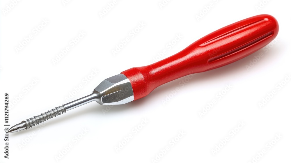 Screwdriver with Red Handle on White Background for Tools and Equipment Illustration Screwdriver with Red Handle on White Background for Tools and Equipment Illustration