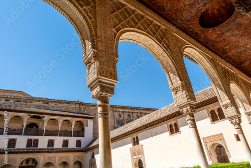 The Grand Arches of Alhambra's Comares Palace Leading to the Court of the Myrtles photo