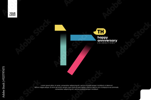 Vibrant 17th Anniversary Celebration with Colorful Design
