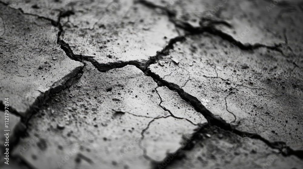 Fototapeta premium Cracked rough concrete texture background for industrial and urban design applications