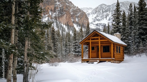 Cozy Cabin in the Snowy Mountain Wilderness photo