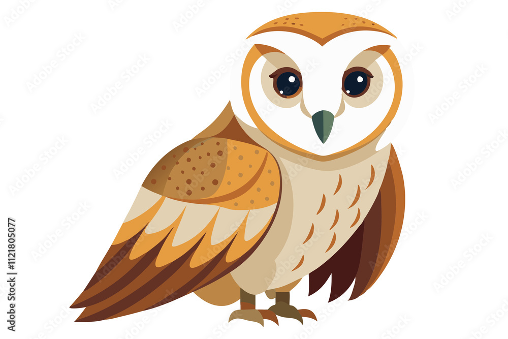Naklejka premium Barn Owl bird art work illustration