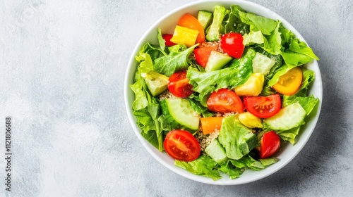 A Vibrant Salad Bowl Overflowing with Fresh Vegetables and Colorful Ingredients