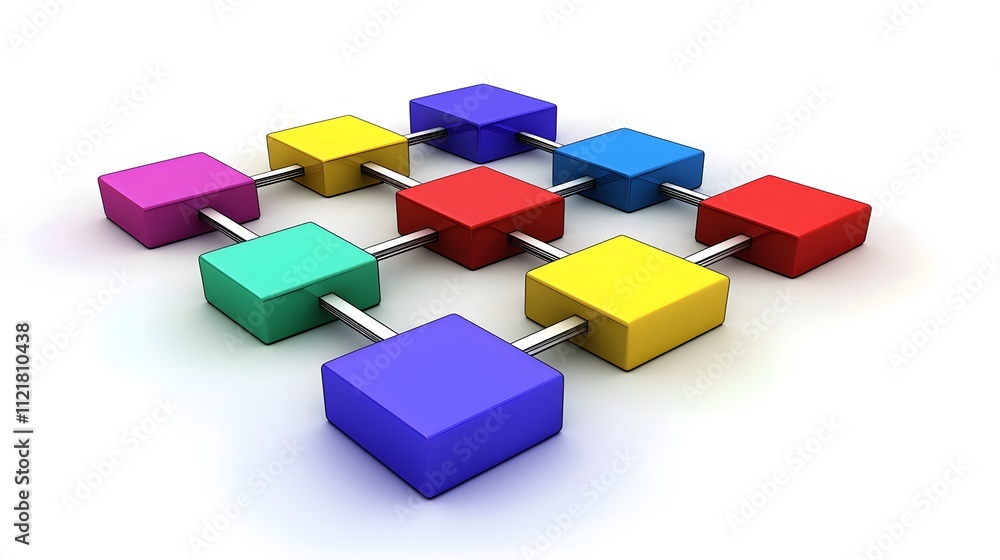 Obraz premium A segmentation flow chart with arrows leading to distinct color-coded boxes.