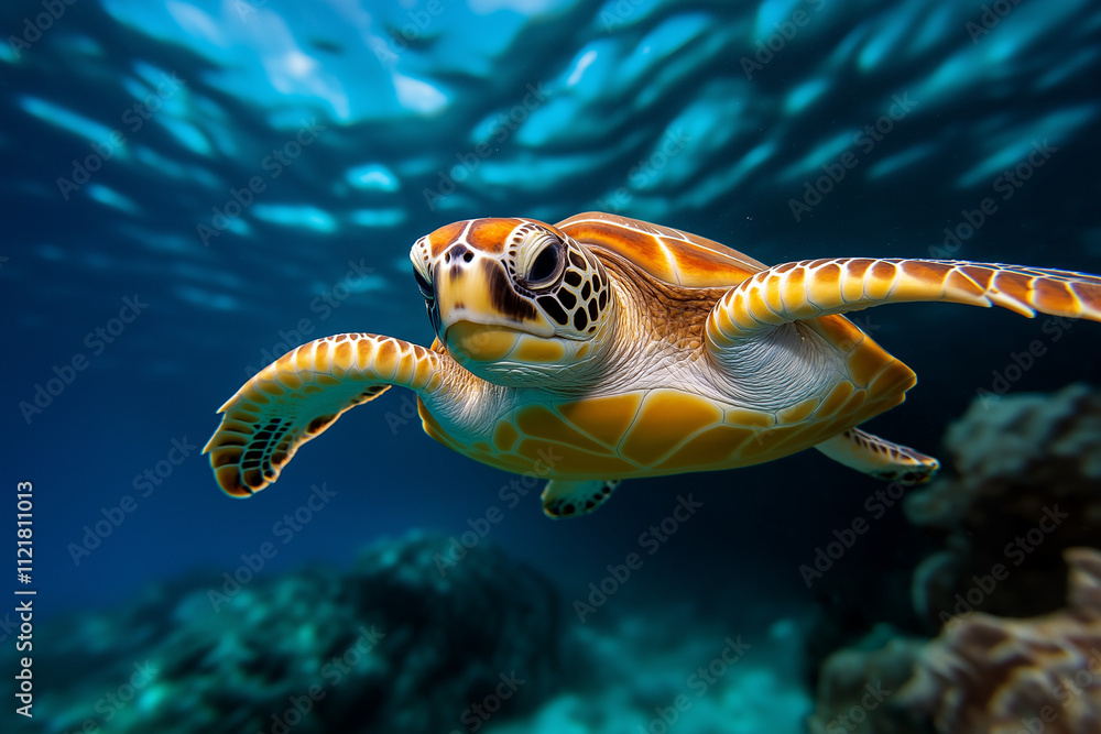 Obraz premium sea turtle swimming in the ocean
