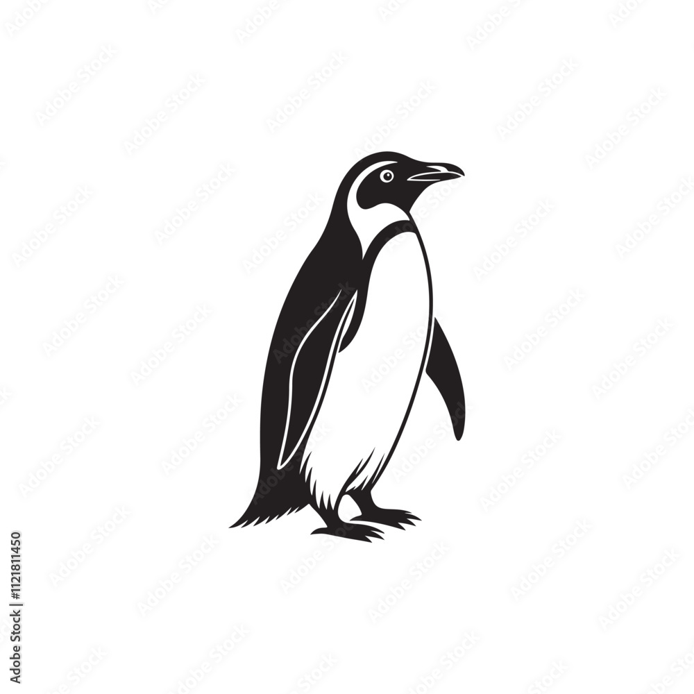 Fototapeta premium Creative penguin silhouette vector Style with white background
