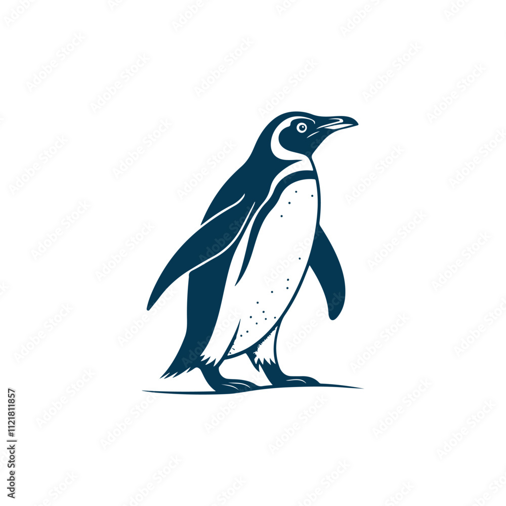 Naklejka premium Creative penguin silhouette vector Style with white background