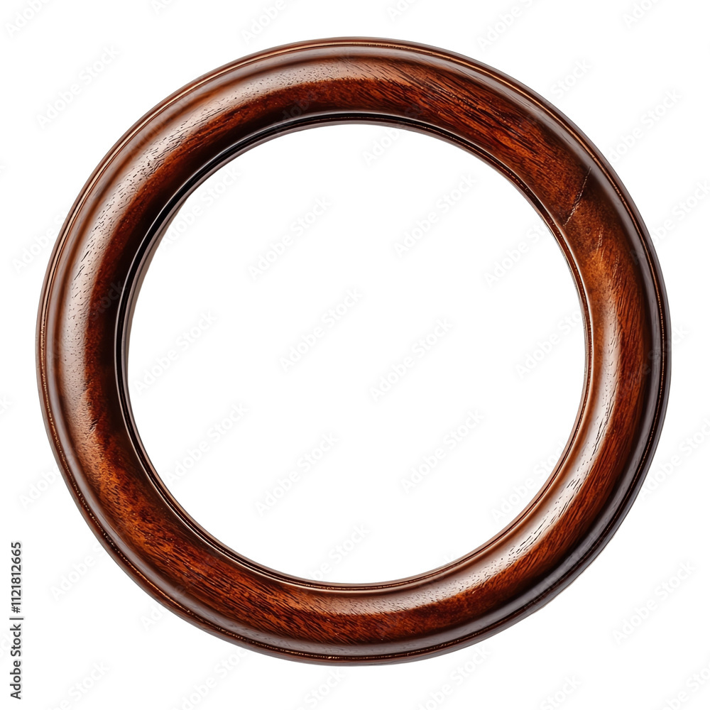 Obraz premium High-quality image of a polished wooden ring frame, perfect for various design and craft projects. Clean and elegant finish.
