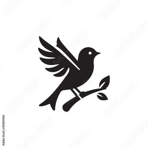 Creative Bird silhouette vector Style with white background