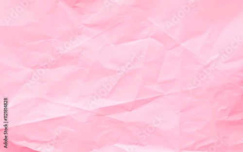 Horizontal crumpled empty paper texture template background vector. Close up pink paper texture.