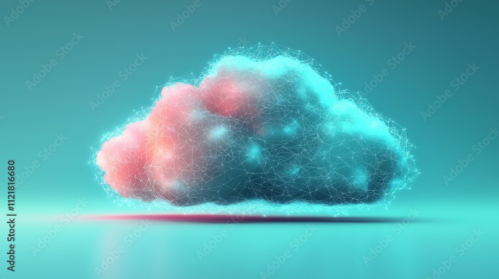 A cloud is shown in the middle of a blue background A cloud is shown in the middle of a blue background