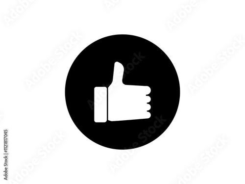 like button, thumbs up icon, flat style pictogram icon for mobile app ui or ux, logo symbol design sign vector illustration, isolated on white editable