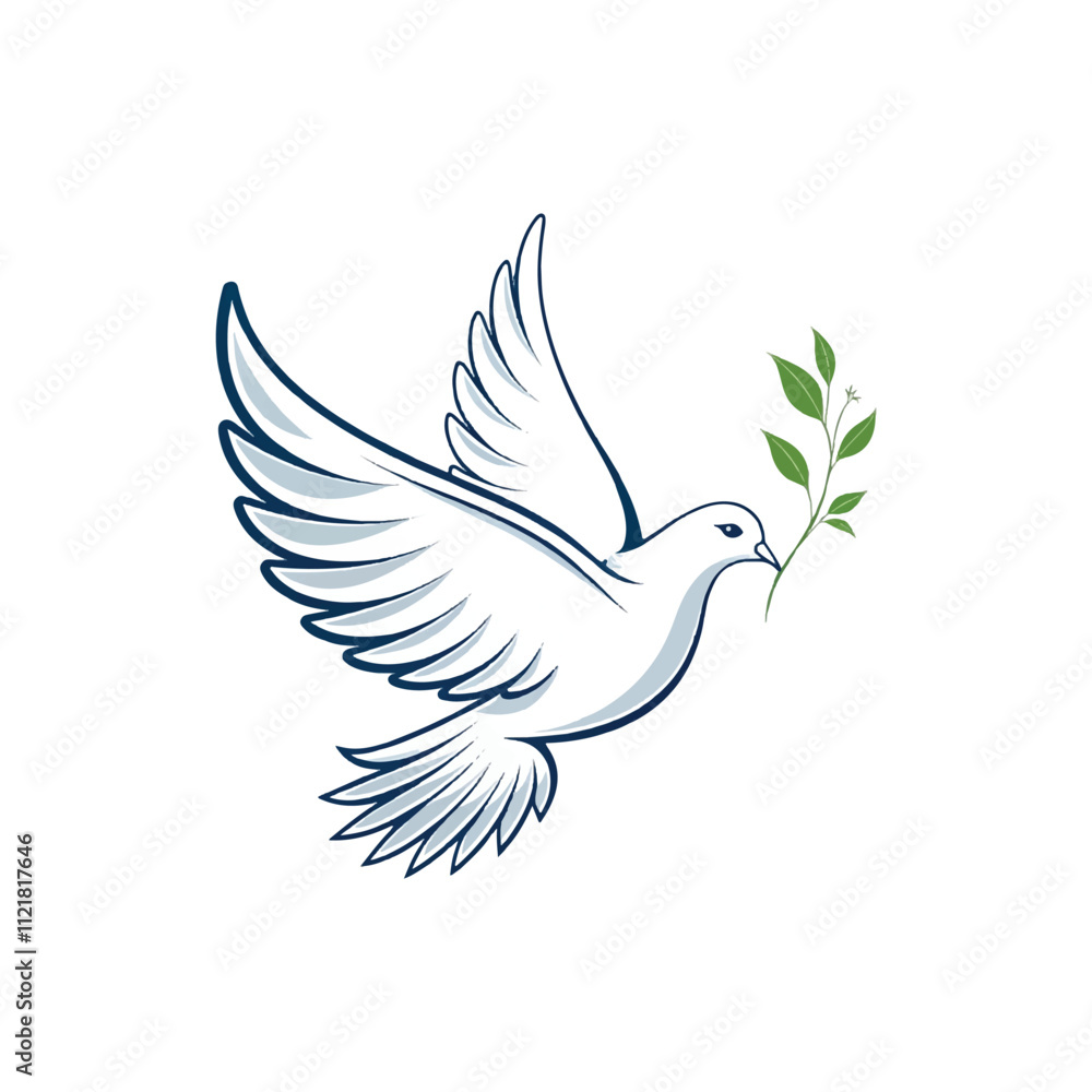 Fototapeta premium Creative Dove Bird silhouette vector Style with white background