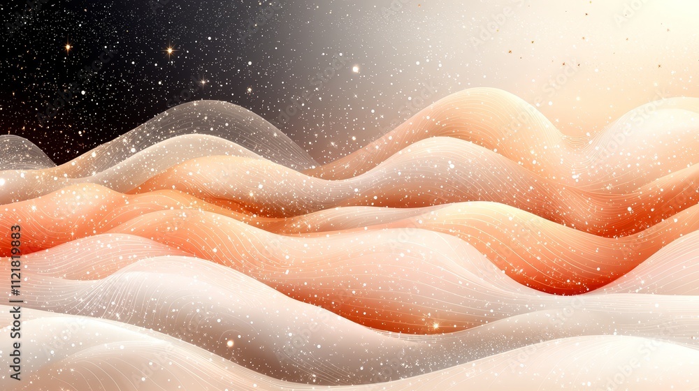 Fototapeta premium An abstract background with wavy lines and stars