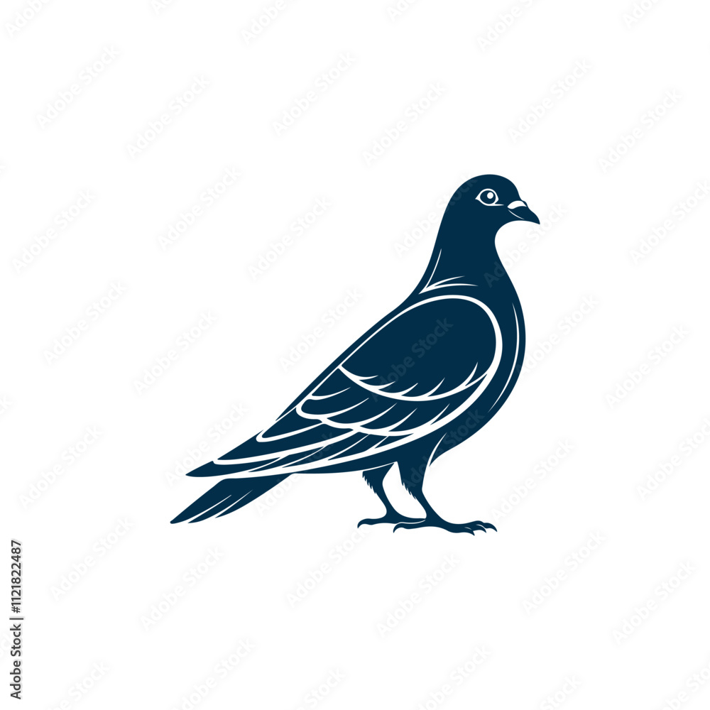 Creative Dove Bird silhouette vector Style with white background Creative Dove Bird silhouette vector Style with white background