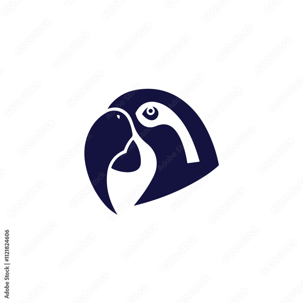 Fototapeta premium Creative Parrot Bird And Face silhouette vector Style with white background