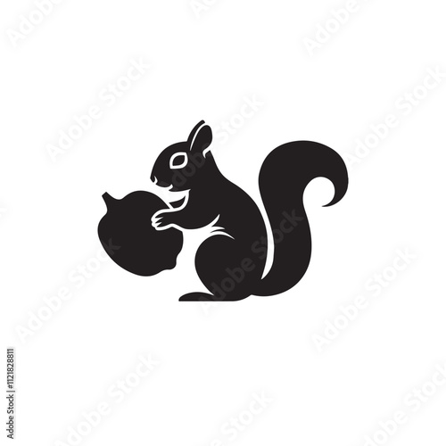 Creative Squirrel silhouette vector Style with white background