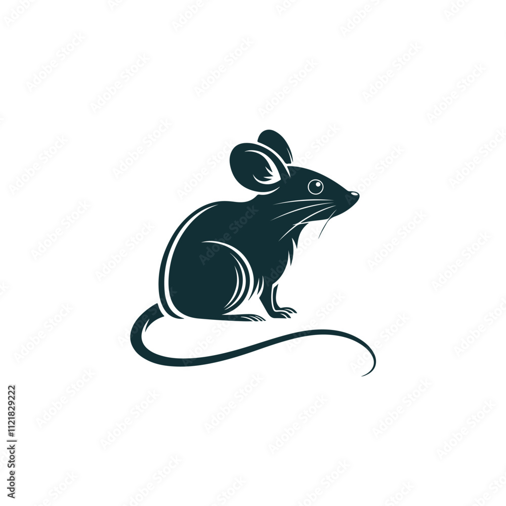 Creative Rat silhouette vector Style with white background Creative Rat silhouette vector Style with white background