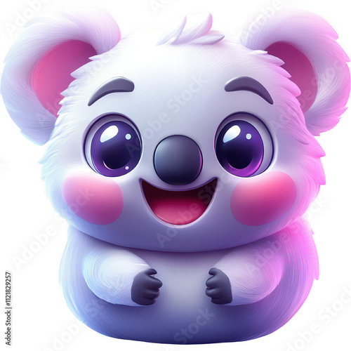 Playful Cartoon Koala with Vibrant Colors and Expressive Eyes