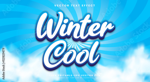 Winter Cool editable text effect template Suitable for Winter Theme