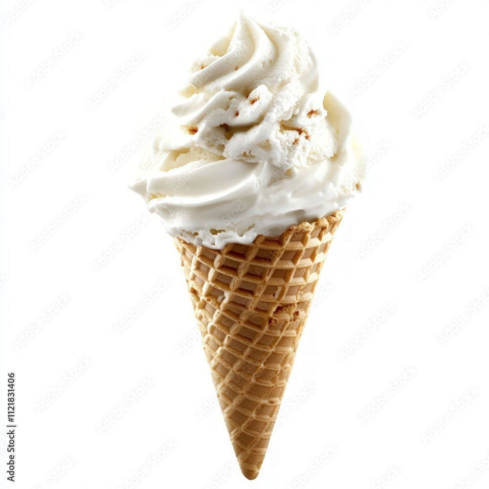 Vanilla ice cream cone, waffle crisp. Vanilla ice cream cone, waffle crisp.