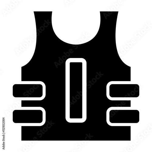Bulletproof Vest Vector Line Icon Design